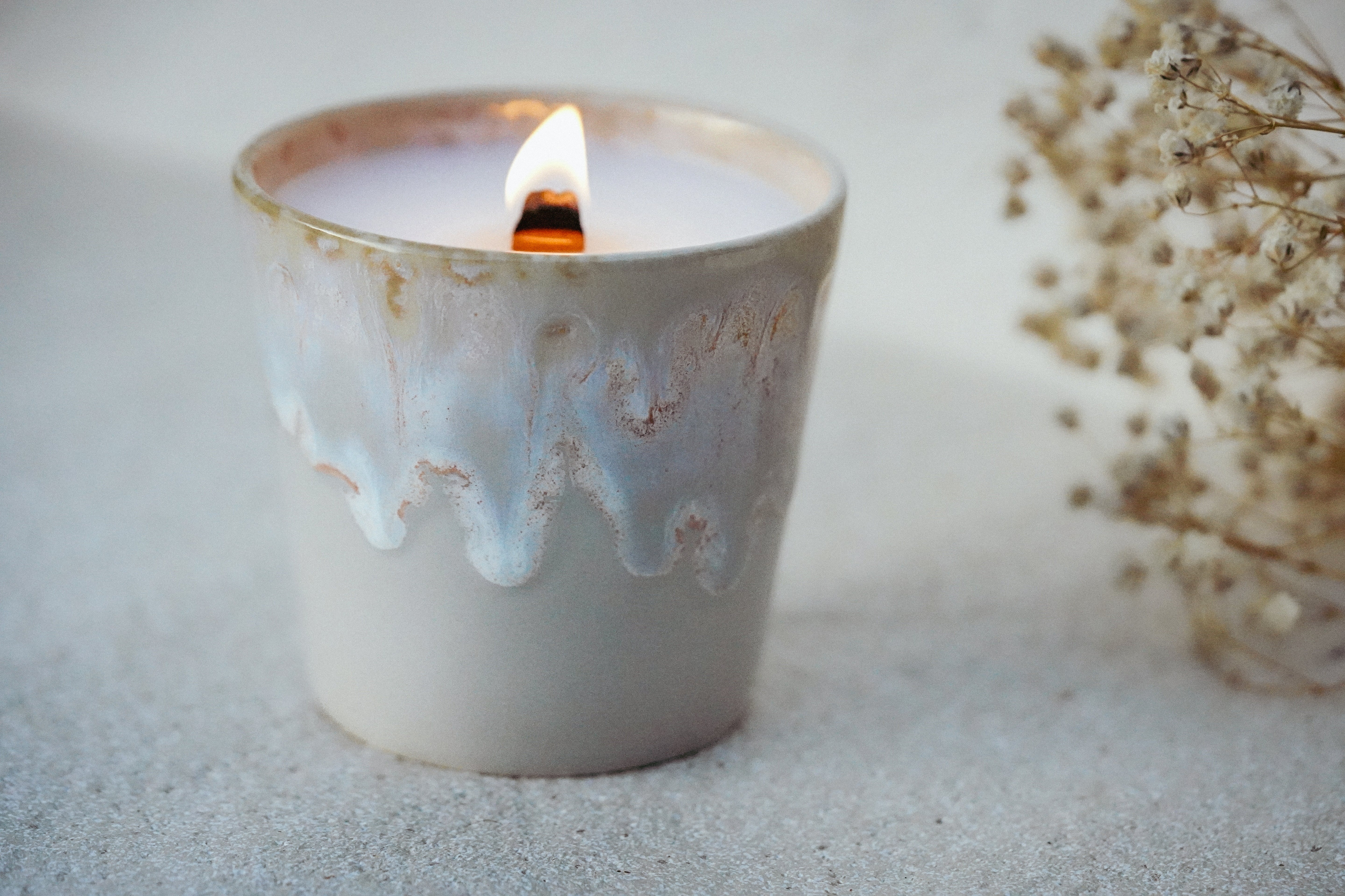 Gray Candle Jar | Winter Rain Scent | Nova