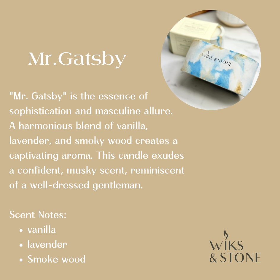 Mr. Gatsby concrete candle - Royal Blue candle - Scented Candle
