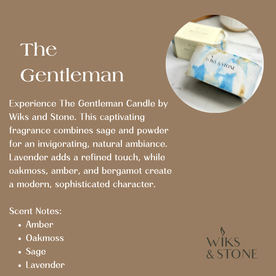 The Gentleman Concrete Candle - Royal Blue Candle - Scented Candle
